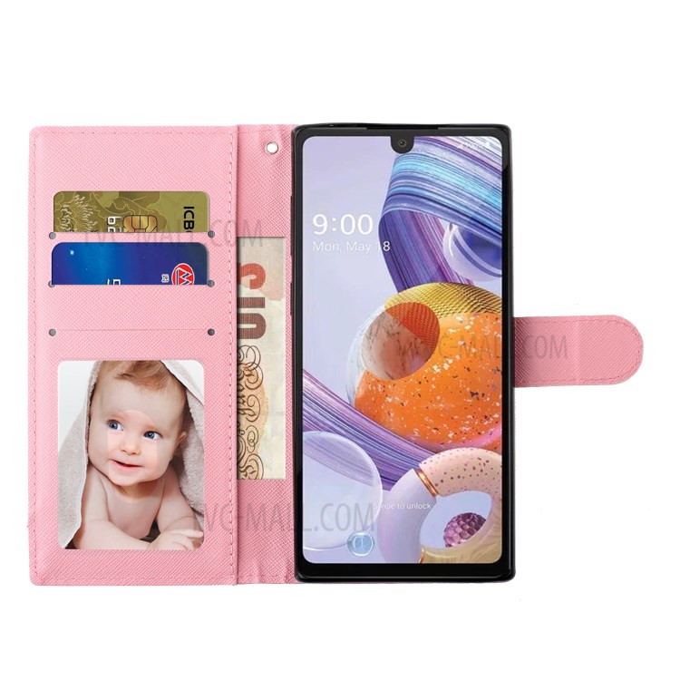 Light Spot Decor Pattern Printing Wallet Stand Leather Case with Strap for LG Stylo 6 - Elephant-7