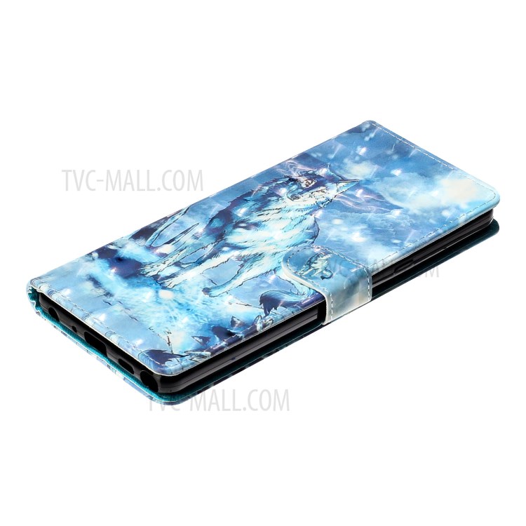 Light Spot Decor Pattern Printing Wallet Stand Leather Case with Strap for LG Stylo 6 - Wolf-6
