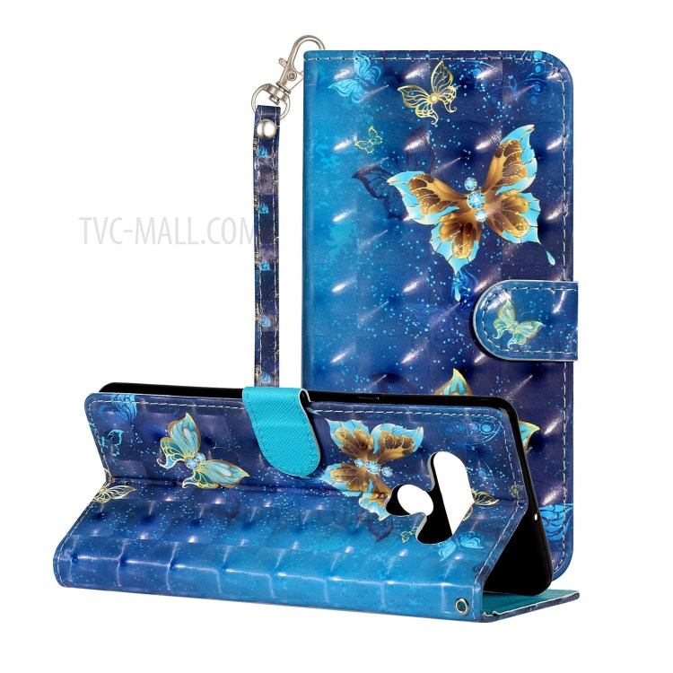 Light Spot Decor Pattern Printing Wallet Stand Leather Case with Strap for LG Stylo 6 - Butterfly-2