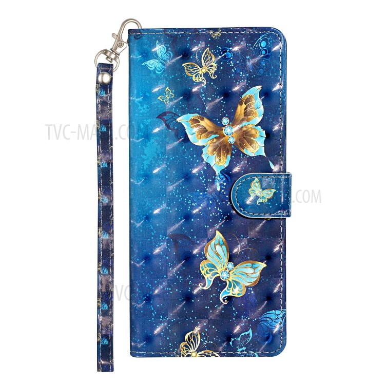 Light Spot Decor Pattern Printing Wallet Stand Leather Case with Strap for LG Stylo 6 - Butterfly-3