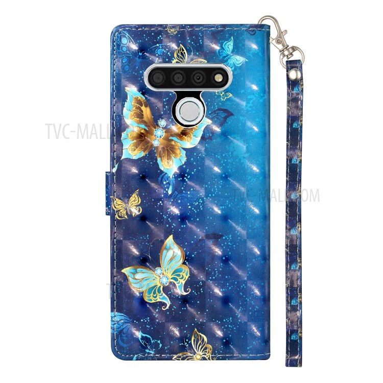 Light Spot Decor Pattern Printing Wallet Stand Leather Case with Strap for LG Stylo 6 - Butterfly-4