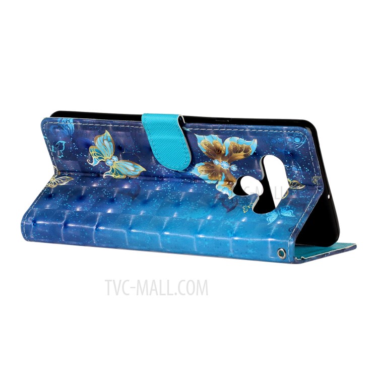 Light Spot Decor Pattern Printing Wallet Stand Leather Case with Strap for LG Stylo 6 - Butterfly-5