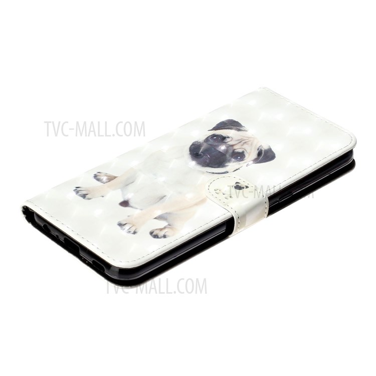 Light Spot Decor Patterned Leather Wallet Stand Case for LG K51 - Dog-6