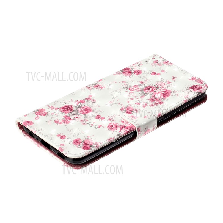 Light Spot Decor Patterned Leather Wallet Stand Case for LG K51 - Vivid Flowers-6