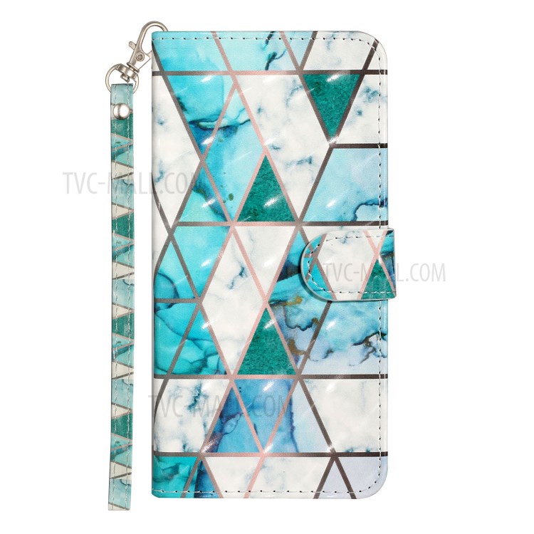 Light Spot Decor Patterned Leather Wallet Stand Case for LG K51 - Geometric Pattern-3