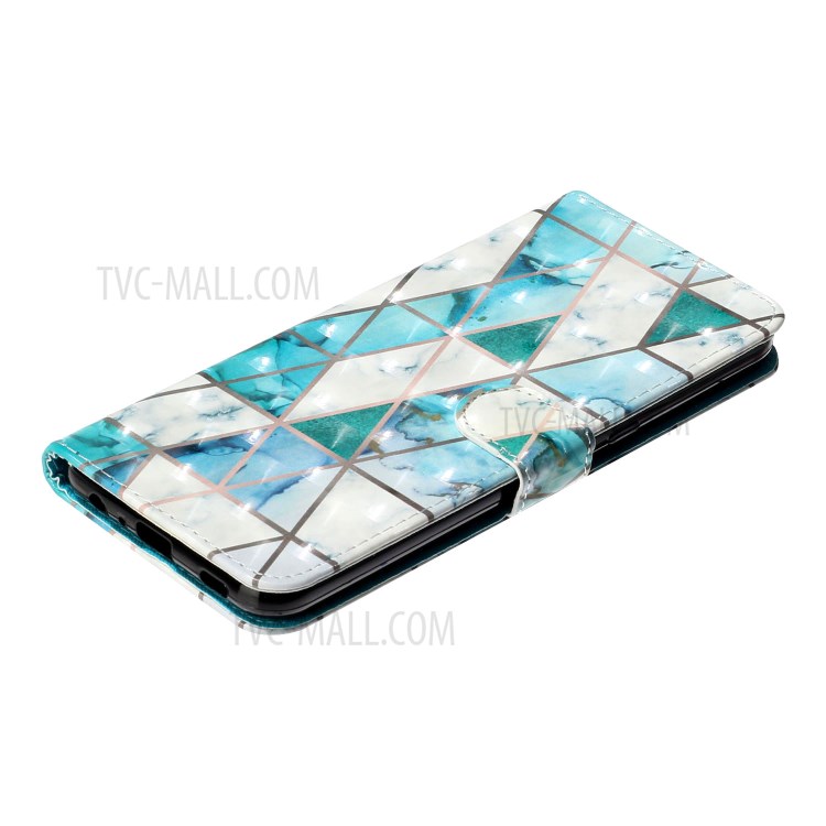 Light Spot Decor Patterned Leather Wallet Stand Case for LG K51 - Geometric Pattern-6