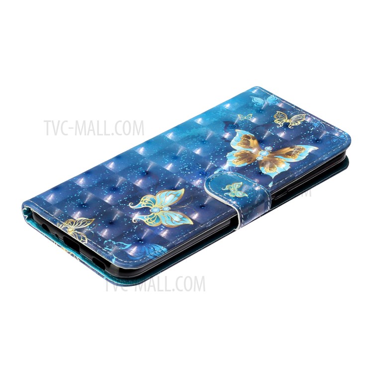 Light Spot Decor Patterned Leather Wallet Stand Case for LG K51 - Butetrfly-6