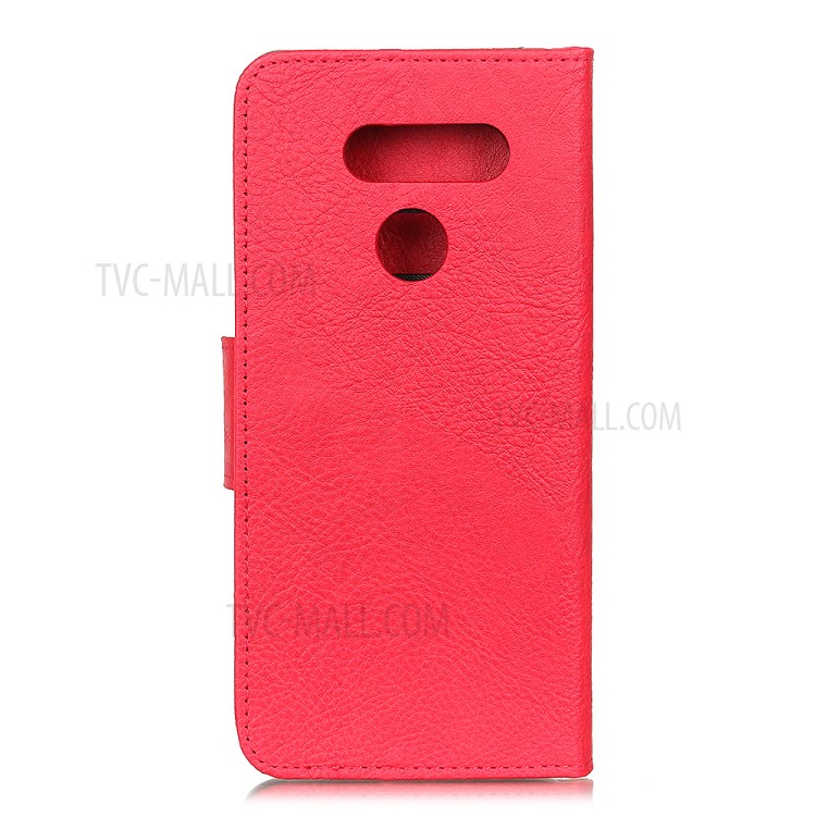 Litchi Texture PU Leather Wallet Cell Phone Flip Cover for LG Harmony 4 - Red-9
