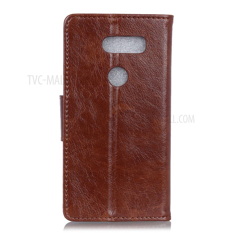 Nappa Textur Spaltleder Shell Geldbörse Handyabdeckung Für LG Harmonie 4 - Braun-11