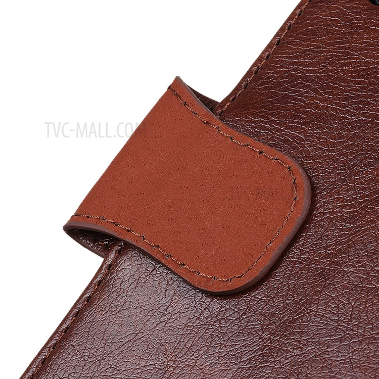 Nappa Textur Spaltleder Shell Geldbörse Handyabdeckung Für LG Harmonie 4 - Braun-8