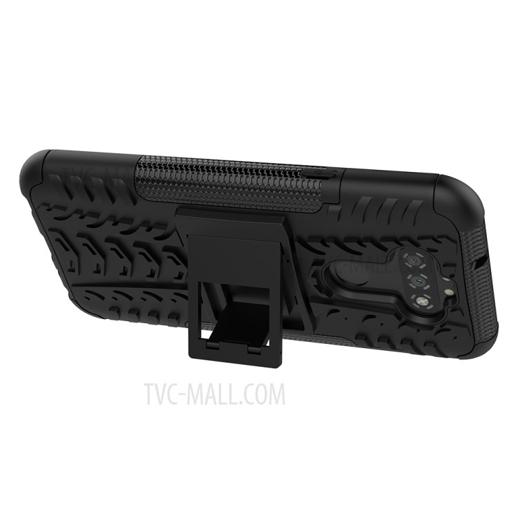 Anti-slip PC + TPU Unique Case with Kickstand for LG K31/Aristo 5 - Black-7