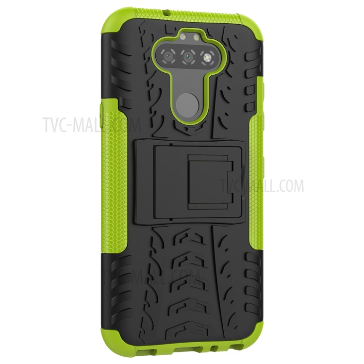 Anti-slip PC + TPU Unique Case with Kickstand for LG K31/Aristo 5 - Green-4