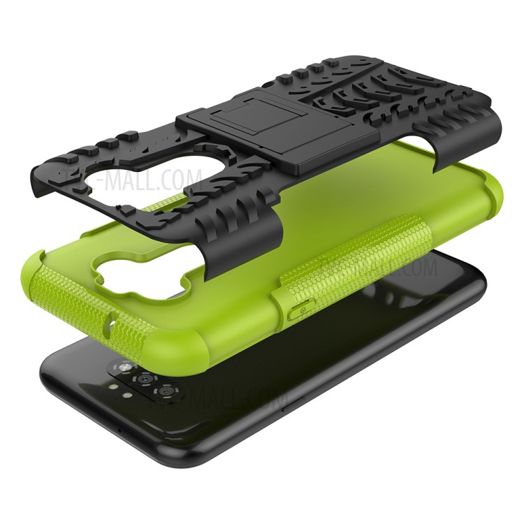 Anti-slip PC + TPU Unique Case with Kickstand for LG K31/Aristo 5 - Green-6