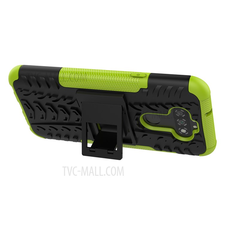 Anti-slip PC + TPU Unique Case with Kickstand for LG K31/Aristo 5 - Green-7