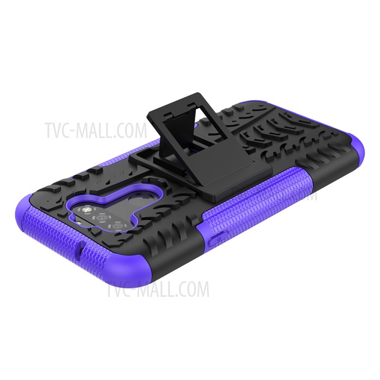 Anti-slip PC + TPU Unique Case with Kickstand for LG K31/Aristo 5 - Purple-5