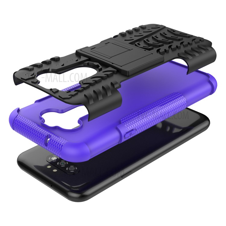 Anti-slip PC + TPU Unique Case with Kickstand for LG K31/Aristo 5 - Purple-6