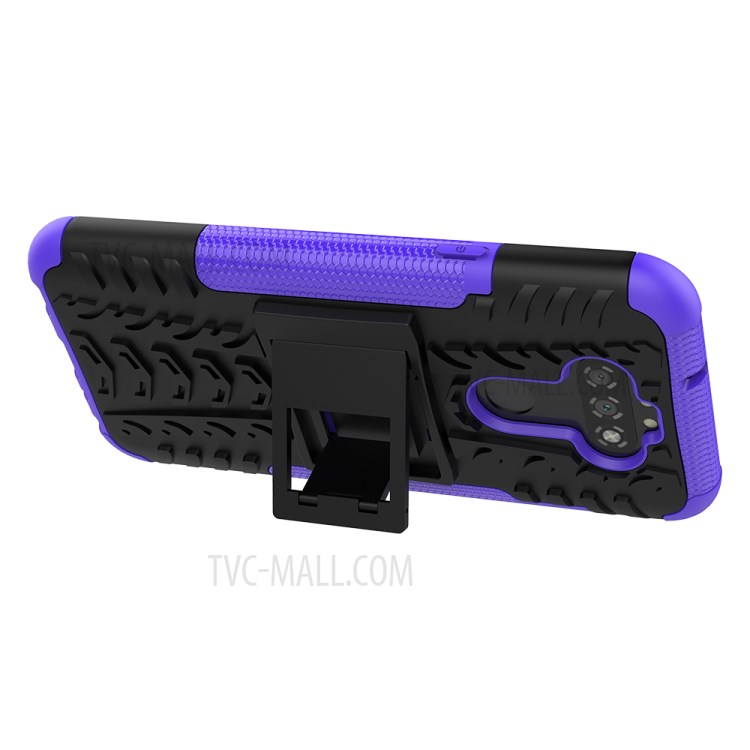 Anti-slip PC + TPU Unique Case with Kickstand for LG K31/Aristo 5 - Purple-7
