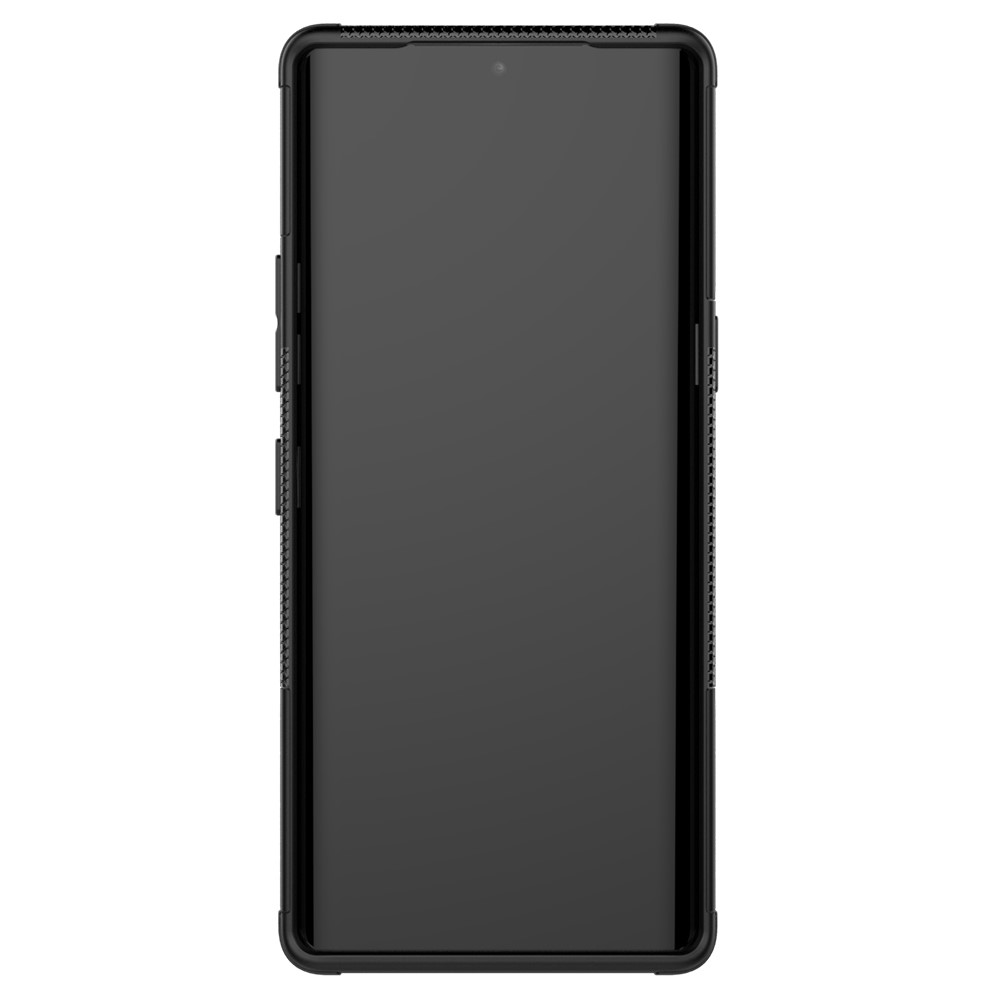 Cool Tyre Pattern PC + TPU Anti-slip Phone Shell with Kickstand for LG Velvet - Black-4