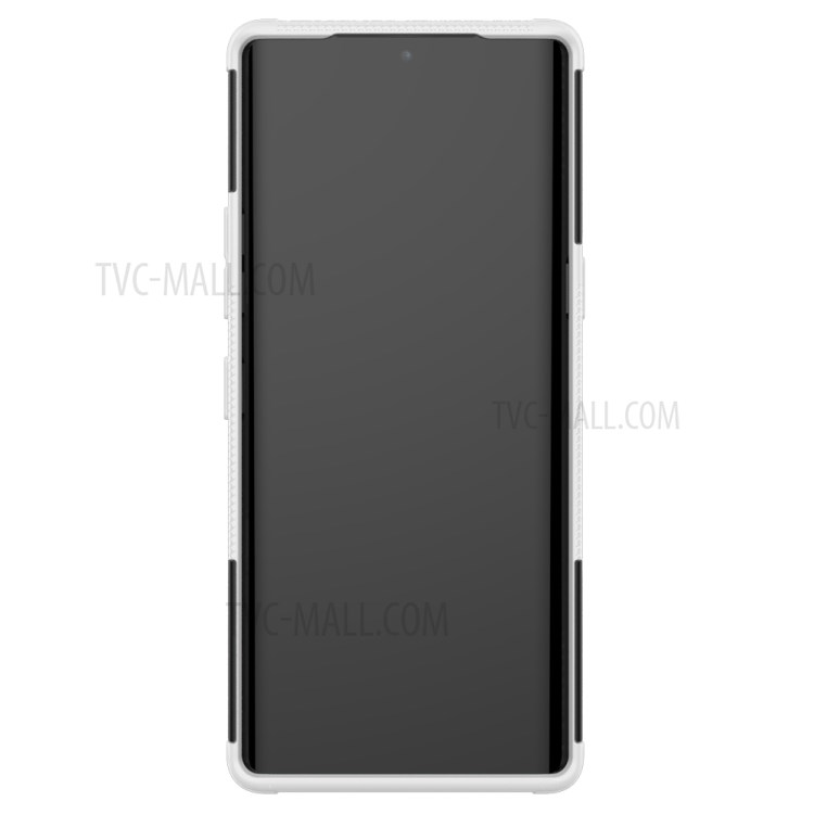 Cool Tyre Pattern PC + TPU Anti-slip Phone Shell with Kickstand for LG Velvet - White-4