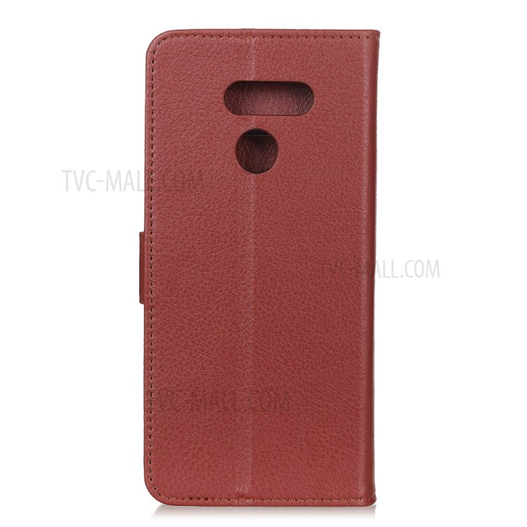 Litchi Texture Wallet Stand Leather Phone Case for LG Harmony 4 - Brown-3