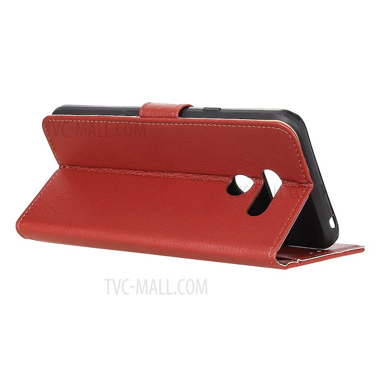 Litchi Texture Wallet Stand Leather Phone Case for LG Harmony 4 - Brown-4