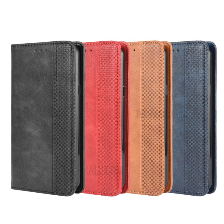 Auto-absorbed Retro Leather Wallet Protective Case for LG Harmony 4 - Black-14