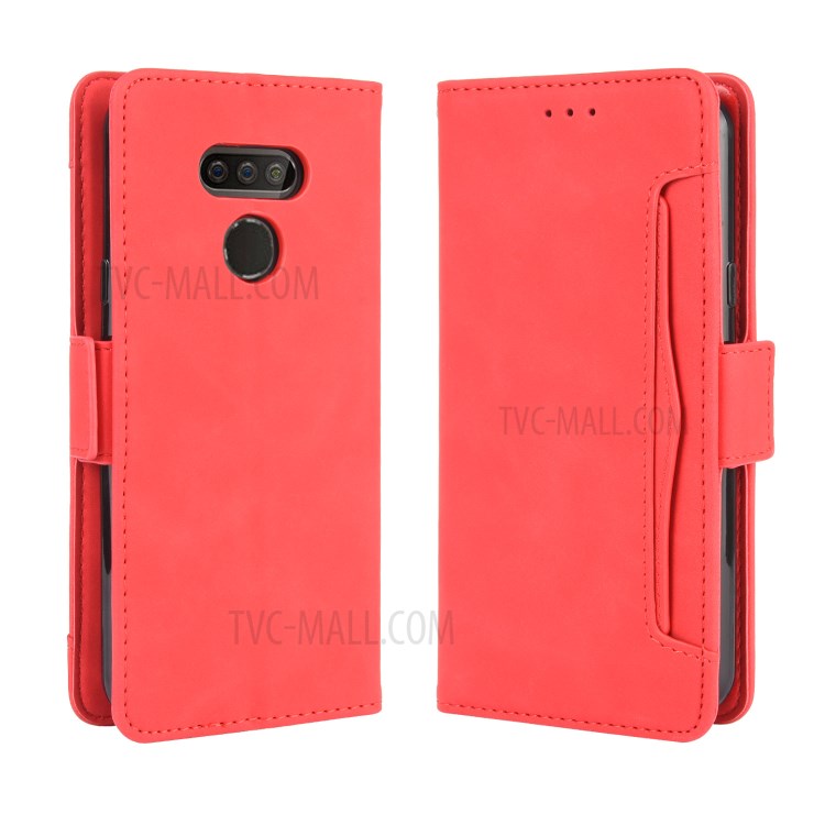 Multiple Card Slots Wallet Leather Protective Cover for LG Harmony 4 - Red-2