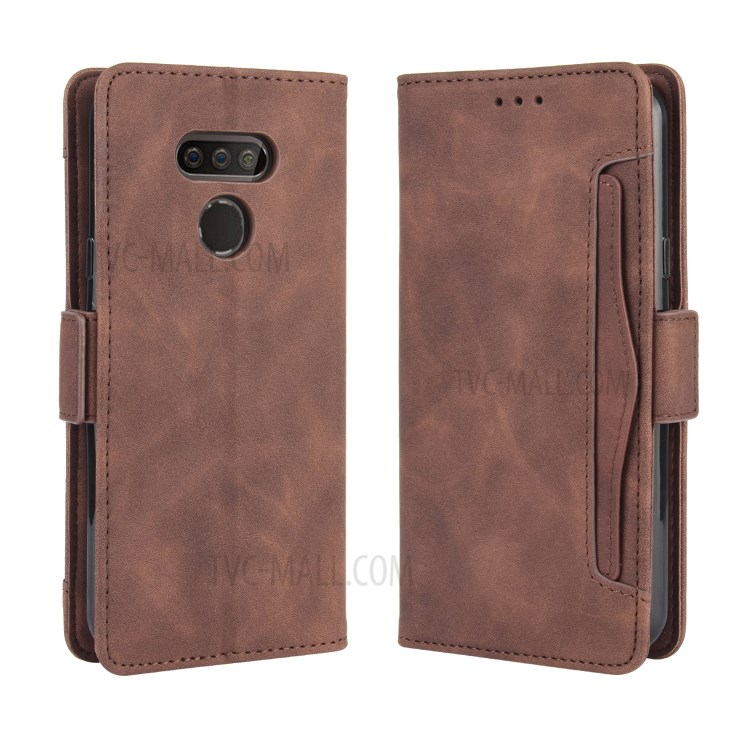 Multiple Card Slots Wallet Leather Protective Cover for LG Harmony 4 - Brown-2
