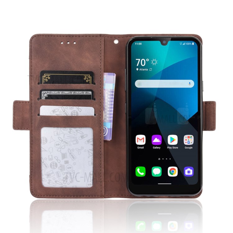 Multiple Card Slots Wallet Leather Protective Cover for LG Harmony 4 - Brown-6