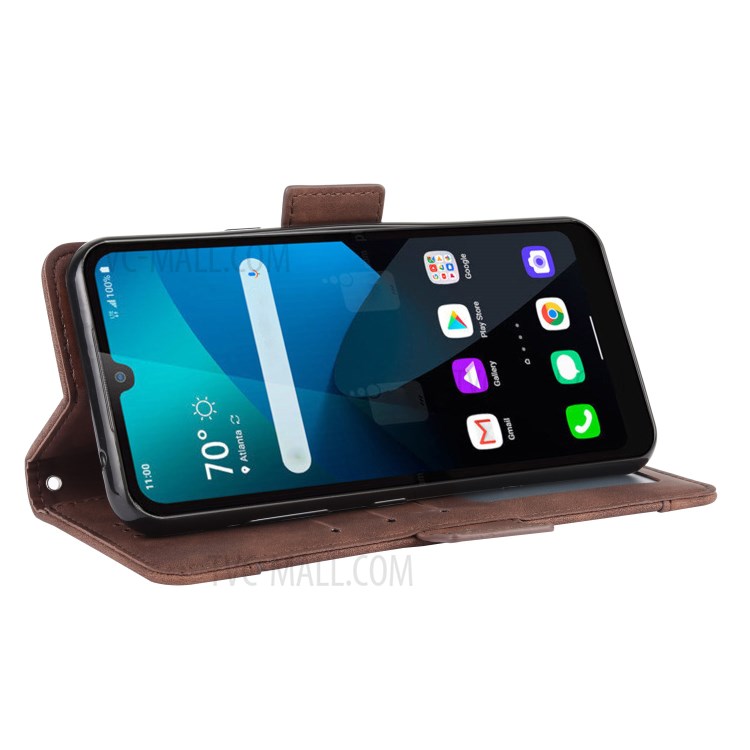 Multiple Card Slots Wallet Leather Protective Cover for LG Harmony 4 - Brown-7