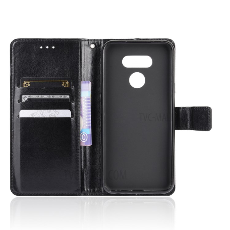 Crazy Horse Wallet Stand Leather Cell Phone Case for LG Harmony 4 - Black-4