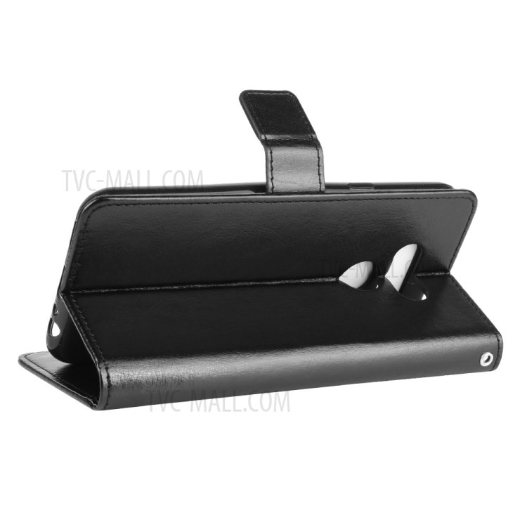 Crazy Horse Wallet Stand Leather Cell Phone Case for LG Harmony 4 - Black-6