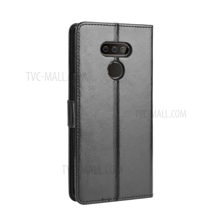 Crazy Horse Wallet Stand Leather Cell Phone Case for LG Harmony 4 - Black-7