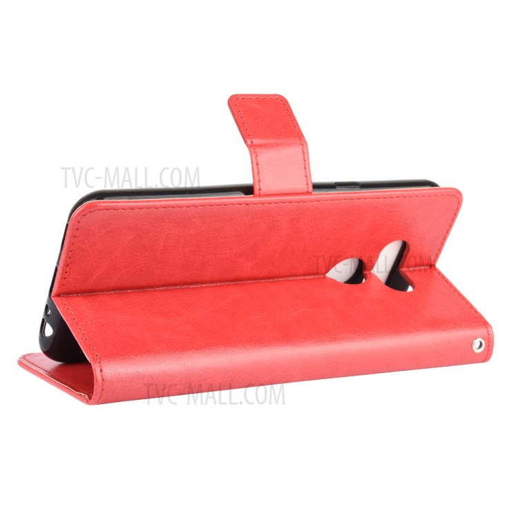 Crazy Horse Wallet Stand Leather Cell Phone Case for LG Harmony 4 - Red-6