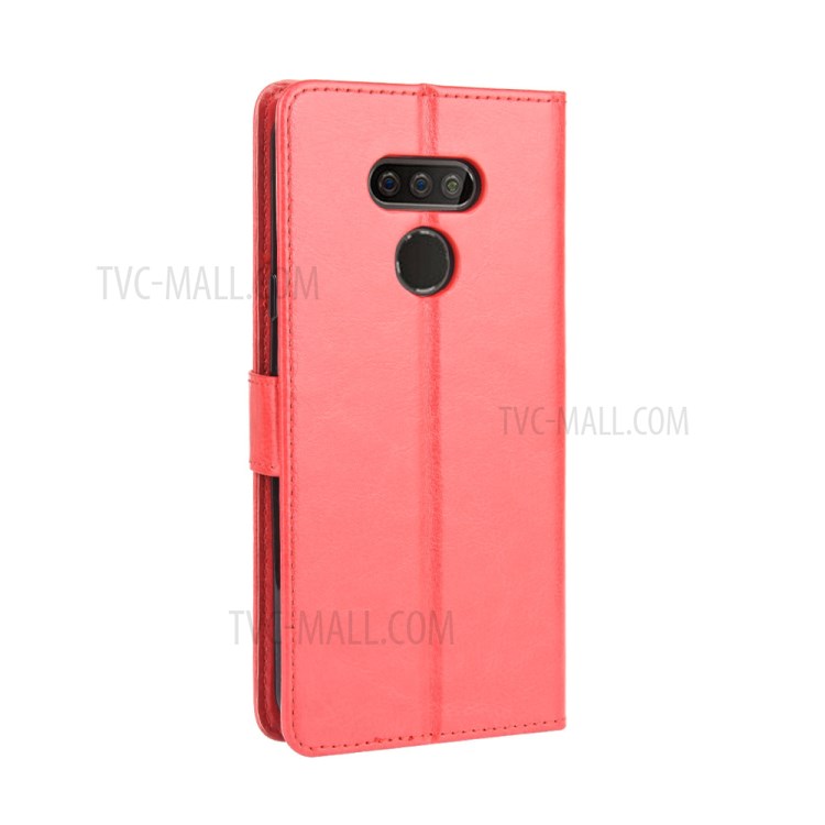 Crazy Horse Wallet Stand Leather Cell Phone Case for LG Harmony 4 - Red-7