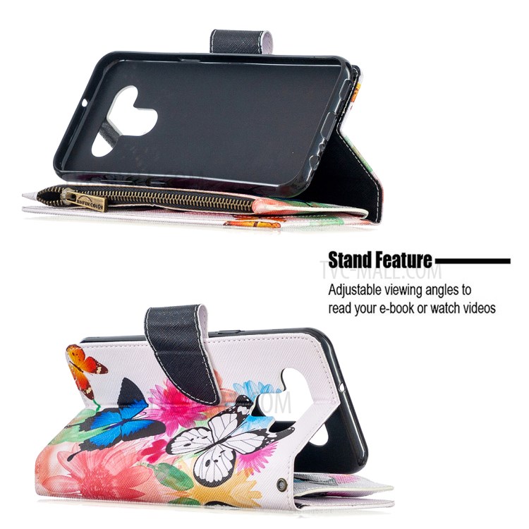 BF03 Pattern Printing Case Zipper Wallet Leather Phone Shell for LG K51 - Vivid Butterfly-5