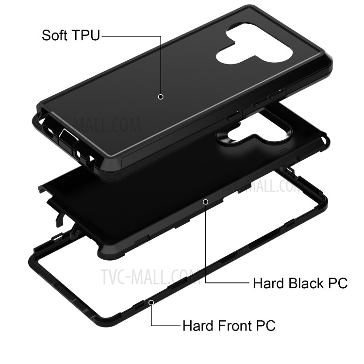 Shockproof PC + TPU Hybrid Mobile Case with Belt Clip Kickstand for LG Stylo 6 - Black-3