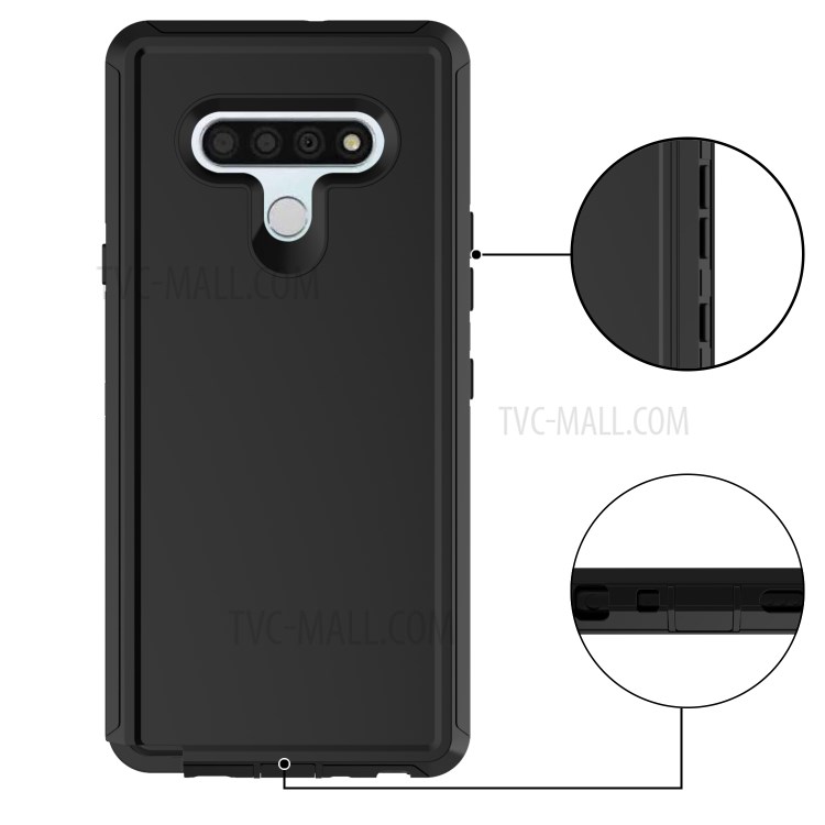 Shockproof PC + TPU Hybrid Mobile Case with Belt Clip Kickstand for LG Stylo 6 - Black-4