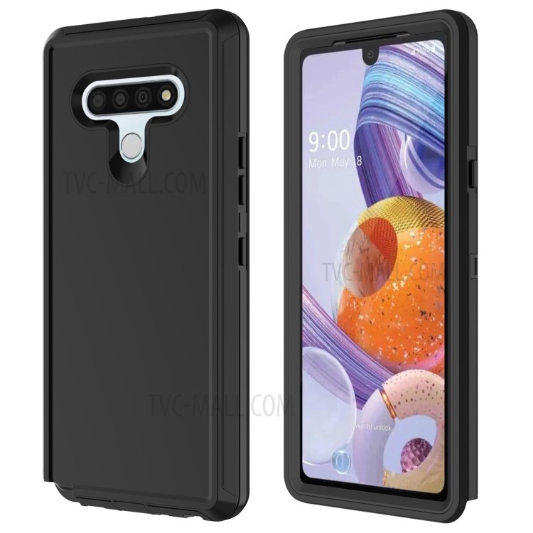 Shockproof PC + TPU Hybrid Mobile Case with Belt Clip Kickstand for LG Stylo 6 - Black-5