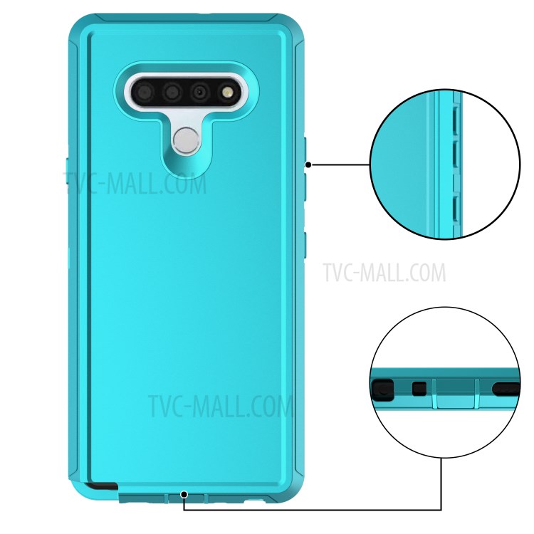 Shockproof PC + TPU Hybrid Mobile Case with Belt Clip Kickstand for LG Stylo 6 - Sky Blue-5