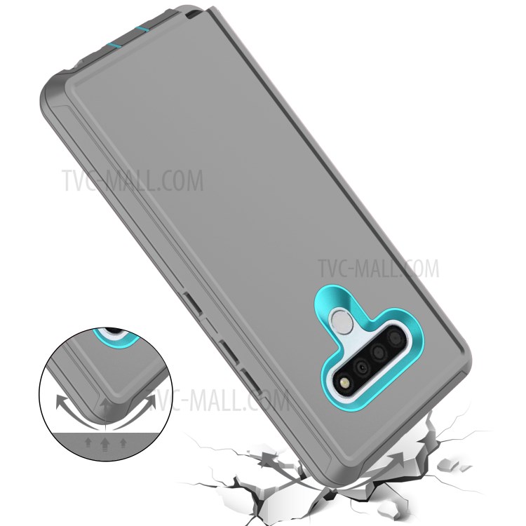 Heavy Duty PC + TPU Combo Shockproof Protective Case for LG Stylo 6 - Grey / Sky Blue-5