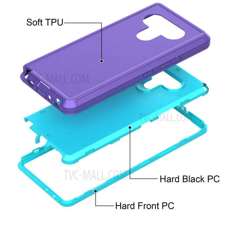 Heavy Duty PC + TPU Combo Shockproof Protective Case for LG Stylo 6 - Light Purple / Sky Blue-3