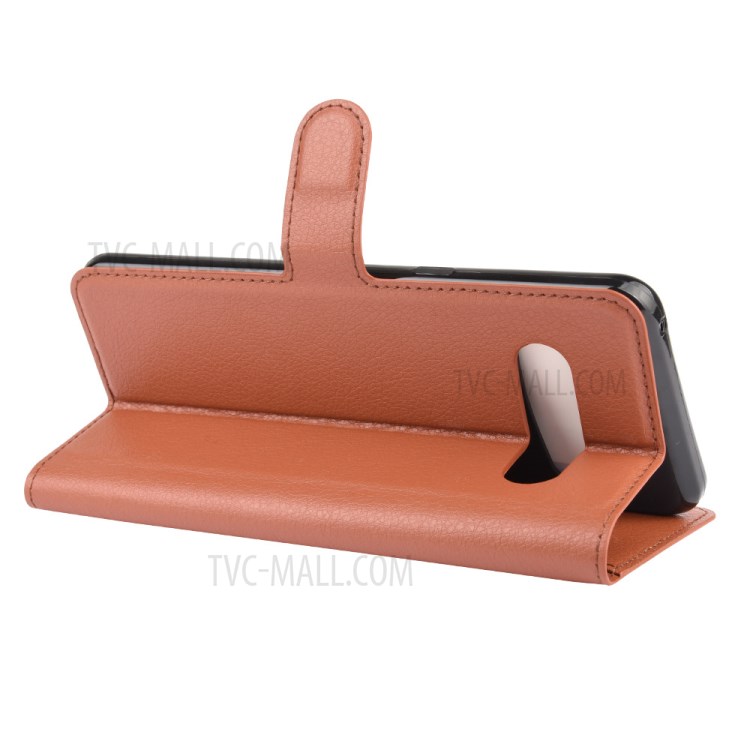Litchi Texture Wallet Stand Leather Shell Cover for LG V60 ThinQ 5G - Brown-5