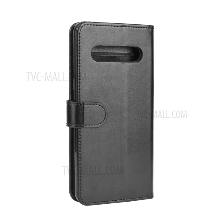 Crazy Horse Surface with Wallet Leather Shell for LG V60 ThinQ 5G - Black-8