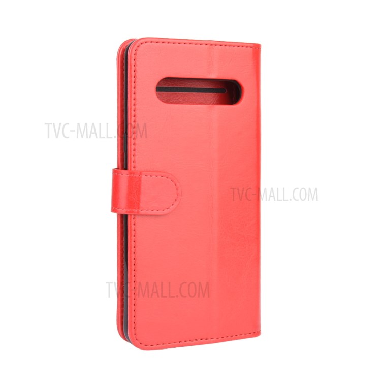 Crazy Horse Surface with Wallet Leather Shell for LG V60 ThinQ 5G - Red-8