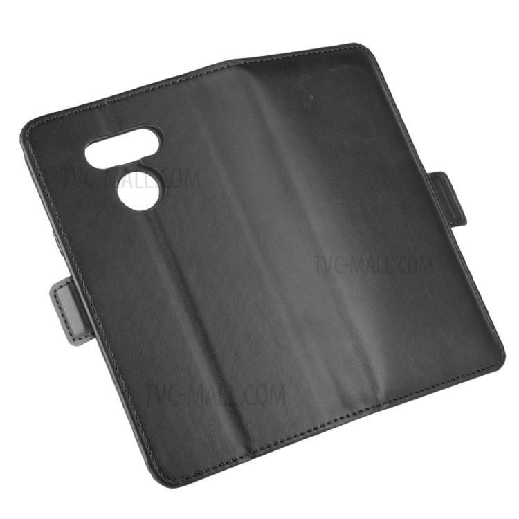 Magnet Adsorption Leather Wallet Stand Cell Phone Shell Covering for LG Harmony 4 - Black-2