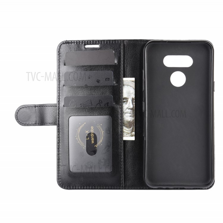 Crazy Horse Leather Wallet Stand ProtectiveCover for LG Harmony 4 - Black-5