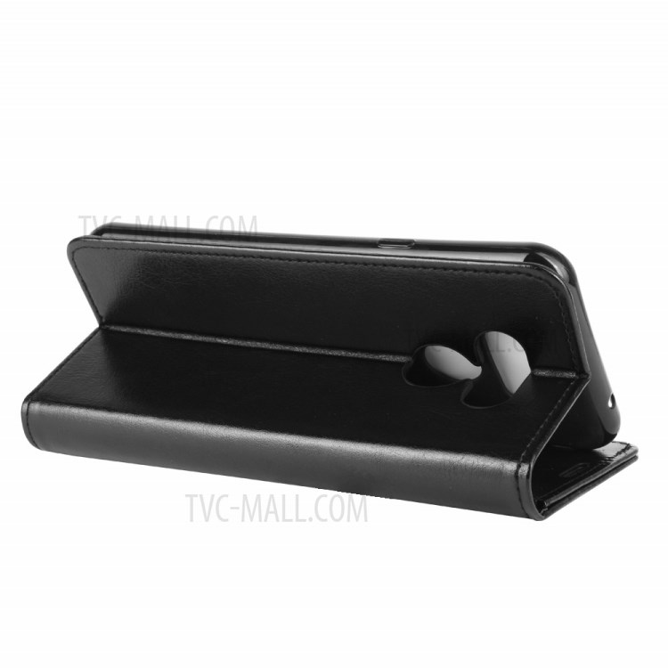 Crazy Horse Leather Wallet Stand ProtectiveCover for LG Harmony 4 - Black-7