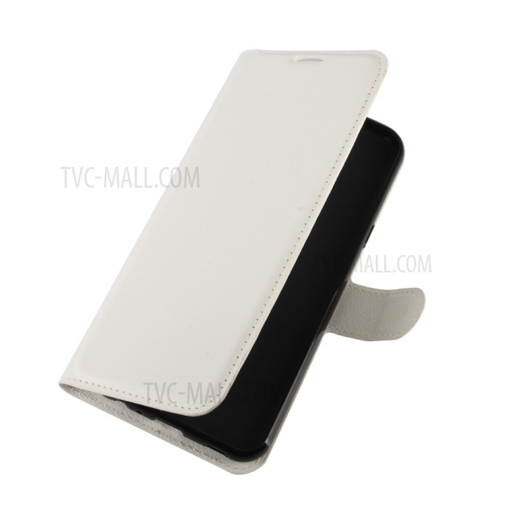 Litchi Skin Wallet Leather Stand Case for LG Harmony 4 - White-2