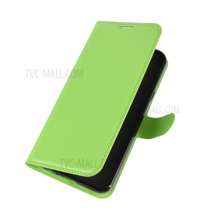 Litchi Skin Wallet Leather Stand Case for LG Harmony 4 - Green-2